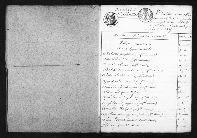 Abbeville : naissances, mariages, décès