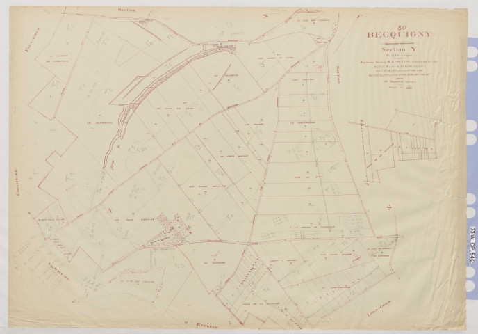 Plan du cadastre rénové - Becquigny : section Y