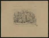 Société des Antiquaires de Picardie. P. N° 9. Restes du château de La Ferté près St Ricquier (Saint-Riquier), dessin de Duthoit.