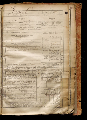 Favrel, Hamère Hyacinthe Florent, né le 16 août 1872 à Harponville (Somme), classe 1892, matricule n° 381, Bureau de recrutement d'Abbeville