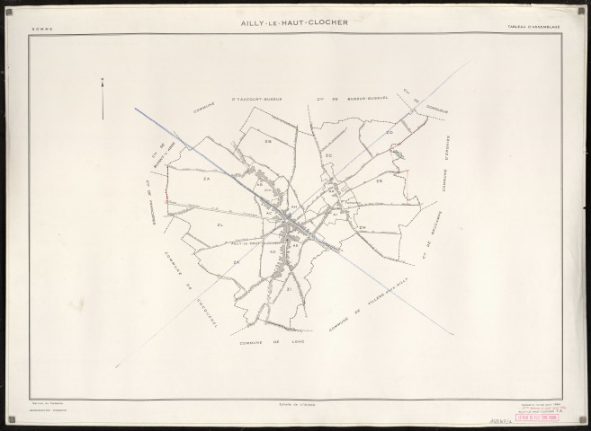 Plan du cadastre rénové - Ailly-le-Haut-Clocher : tableau d'assemblage (TA)