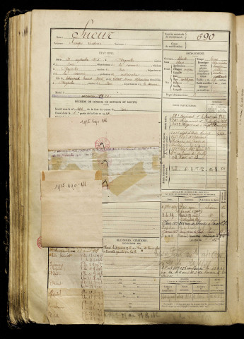 Sueur, Georges Ludovic, né le 21 septembre 1895 à Argoules (Somme), classe 1915, matricule n° 690, Bureau de recrutement d'Abbeville