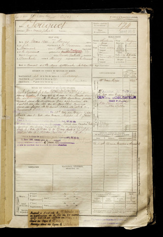 Fouquet, Jeean Marie Joseph, né le 28 mars 1901 à Hornoy-le-Bourg (Somme), classe 1921, matricule n° 174, Bureau de recrutement d'Amiens