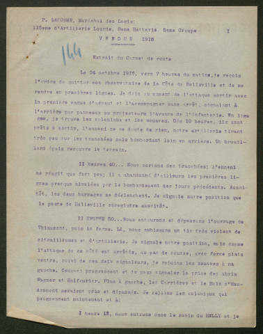 Témoignage de Lacomme, Pierre (Maréchal des logis) et correspondance avec Jacques Péricard