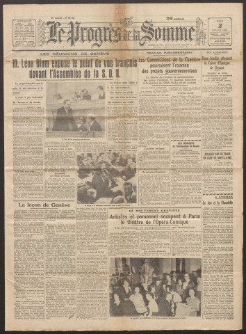 Le Progrès de la Somme, numéro 20749, 2 juillet 1936