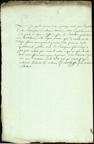 Etat d'évaluation des habitations de la paroisse de Lignières avec les noms et qualités des particuliers, 20 juin 1793