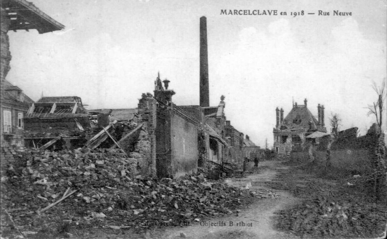 Marcelcave en 1918. Rue Neuve