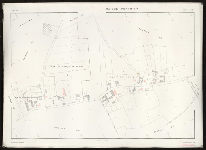 Plan du cadastre rénové - Maison-Ponthieu : section AD
