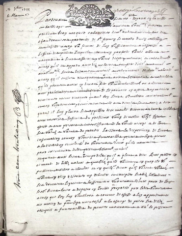 Etude de Me Adrien Dehen à Amiens (étude n°24). Minutes de l'année 1722