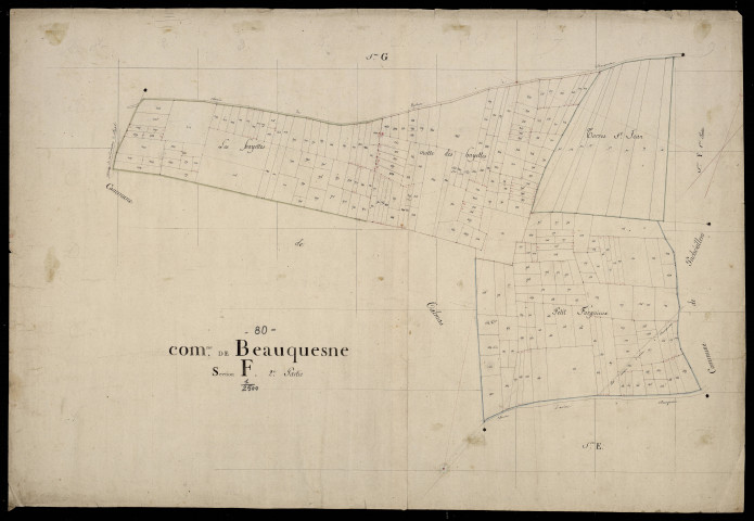 Plan du cadastre napoléonien - Beauquesne : F2