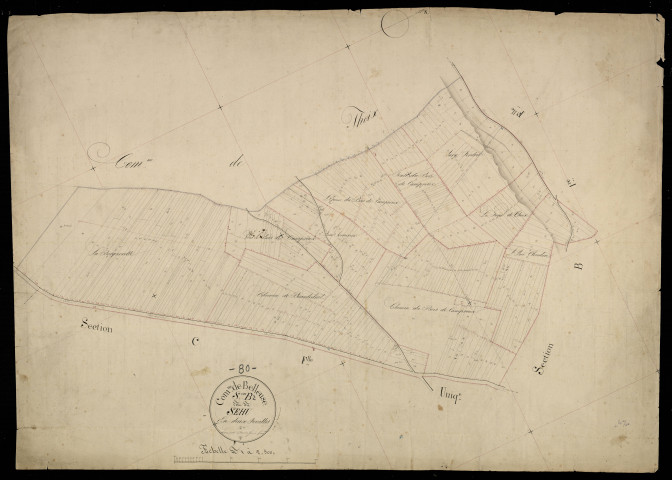 Plan du cadastre napoléonien - Belleuse : Sehu (Le), B2
