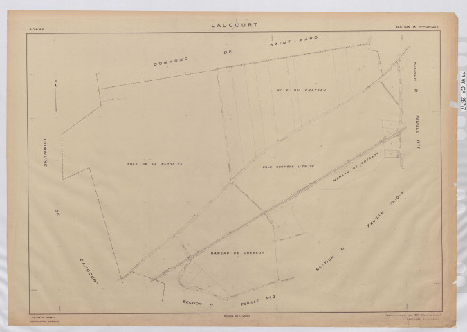 Plan du cadastre rénové - Laucourt : section A