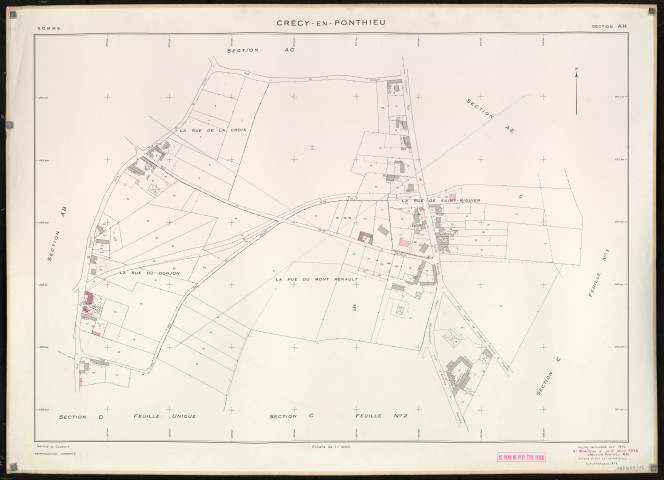 Plan du cadastre rénové - Crécy-en-Ponthieu : section AH