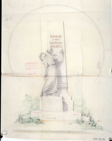 Guerre 1914-1918. Projet de monument aux morts de la commune de Soyecourt