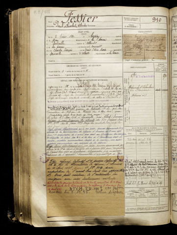 Fessier, Paul Charles Alcide, né le 02 février 1890 à Cappy (Somme), classe 1910, matricule n° 910, Bureau de recrutement de Péronne