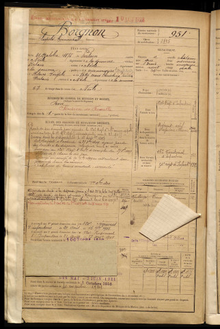 Borgnon, Léopold Emmanuel, né le 31 octobre 1875 à Pertain (Somme), classe 1895, matricule n° 951, Bureau de recrutement de Péronne