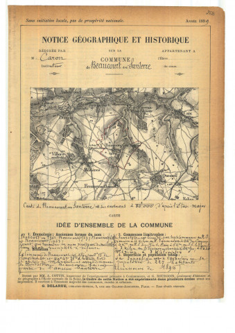 Beaucourt-en-Santerre : notice historique et géographique sur la commune