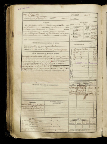 Coisy, Marcel Hippolyte, né le 30 juin 1896 à Vaire-sous-Corbie (Somme), classe 1916, matricule n° 1410, Bureau de recrutement d'Amiens