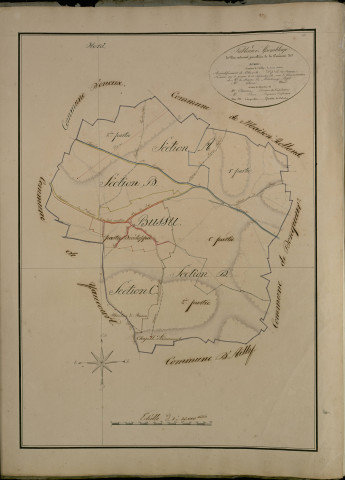 Plan du cadastre napoléonien - Bussus-Bussuel (Bussu) : tableau d'assemblage
