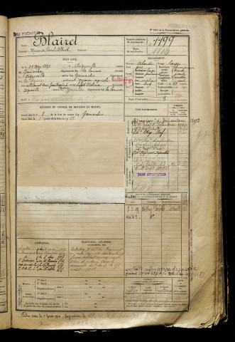 Blairet, Maurice Paul Albert, né le 29 mai 1898 à Aigneville (Somme), classe 1918, matricule n° 1199, Bureau de recrutement d'Abbeville