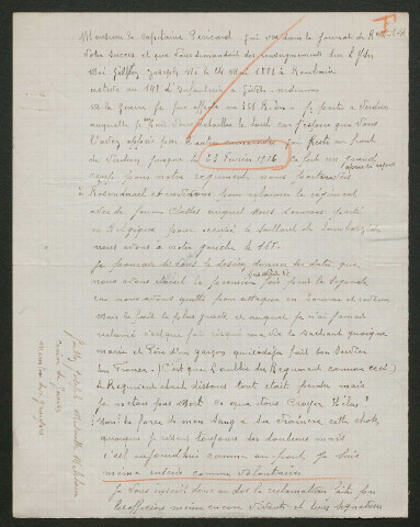 Témoignage de Gaillez, Joseph (Clairon) et correspondance avec Jacques Péricard