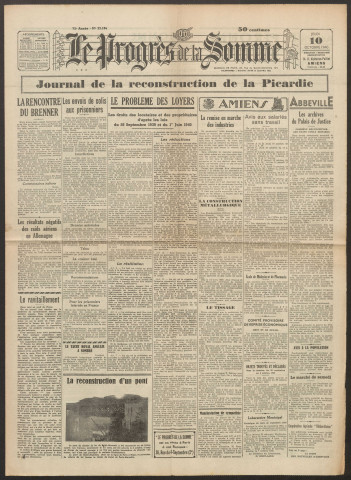 Le Progrès de la Somme, numéro 22184, 10 octobre 1940