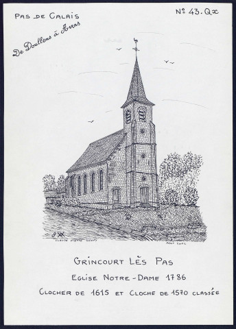 Grincourt-lès-Pas (Pas-de-Calais) : église Notre-Dame - (Reproduction interdite sans autorisation - © Claude Piette)