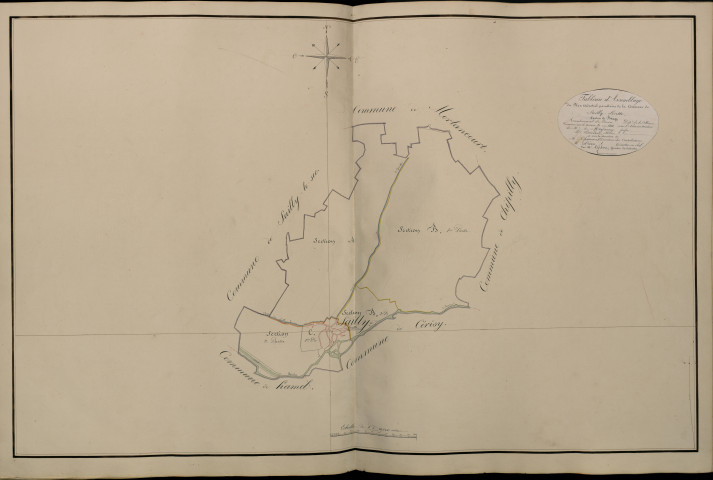 Plan du cadastre napoléonien - Atlas cantonal - Sailly-Laurette (Sailly Laurette) : tableau d'assemblage