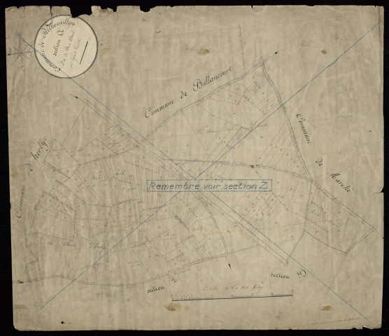 Plan du cadastre napoléonien - Rethonvillers (Rethonvllers) : Bois brulé (Le), A