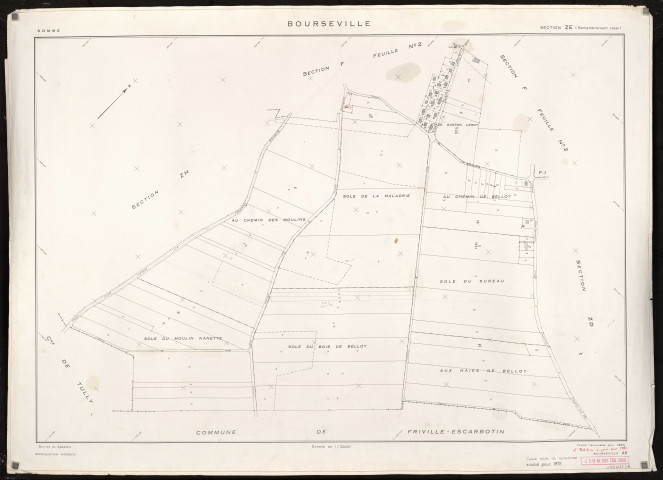 Plan du cadastre rénové - Bourseville : section ZE