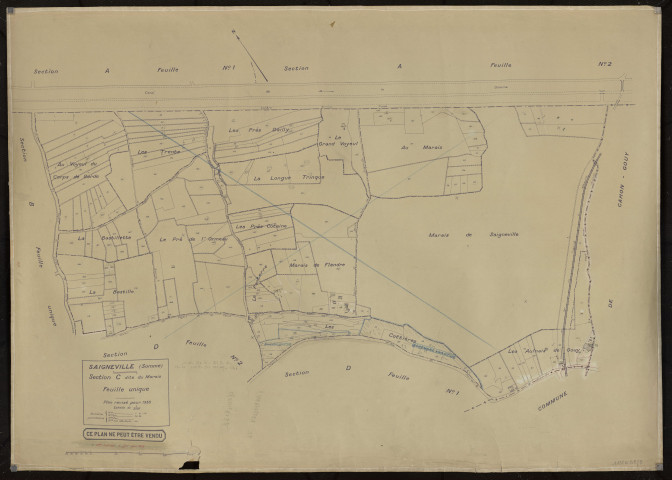 Plan du cadastre rénové - Saigneville : section C