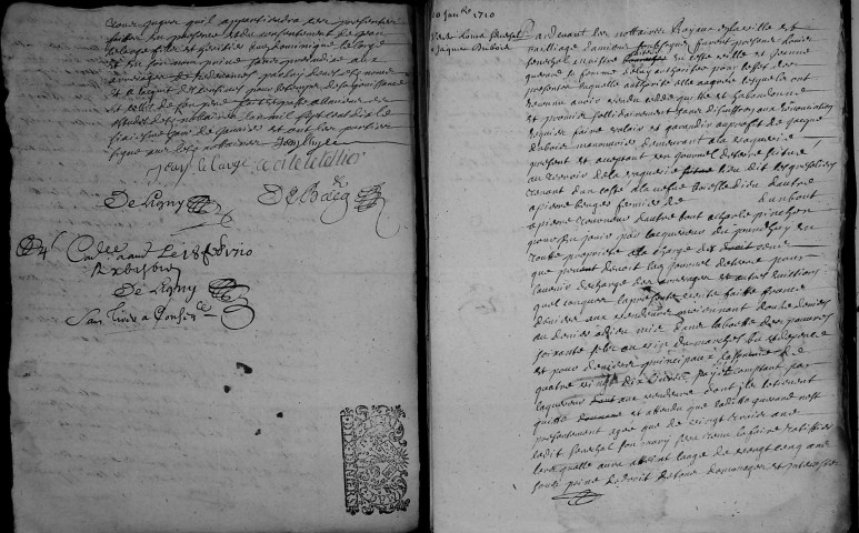 Etude de Me Antoine Debacq à Amiens (étude n°6). Minutes de l'année 1710