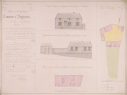 Bergicourt. Plan de l'école mixte, de la mairie et du logement de l'instituteur