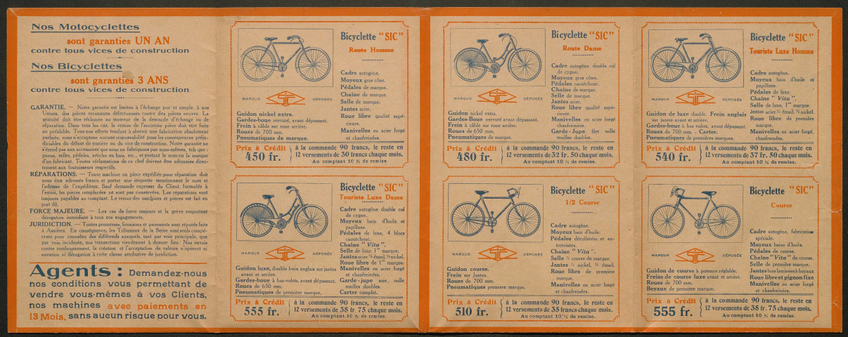 Publicités pour vélos et motos : Sic