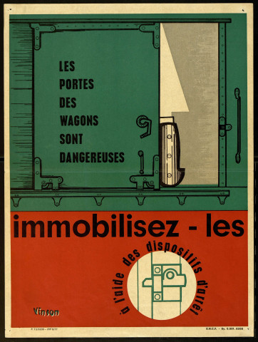 Les portes des wagons sont dangereuses. Immobilisez-les à l'aide des dispositifs d'arrêt