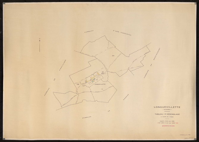 Plan du cadastre rénové - Longuevillette : tableau d'assemblage (TA)