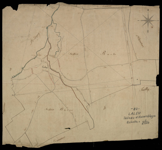 Plan du cadastre napoléonien - Laleu : tableau d'assemblage