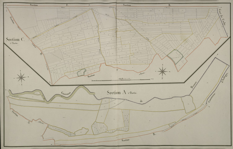 Plan du cadastre napoléonien - Blangy-Tronville (Blangy) : A2 et C1