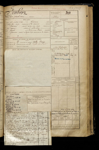 Foubert, Louis Joseph Maria, né le 01 juillet 1892 à Grivesnes (Somme), classe 1912, matricule n° 361, Bureau de recrutement de Péronne