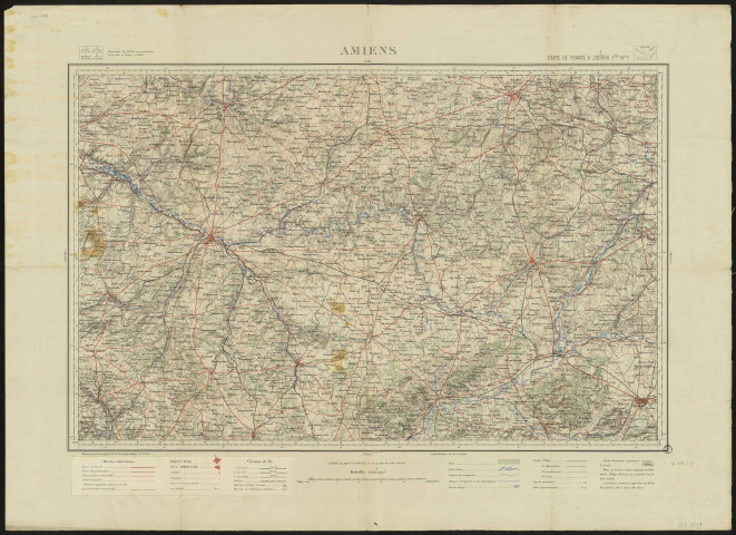 Carte du servie géographique des Armées : Amiens (feuille n°9)
