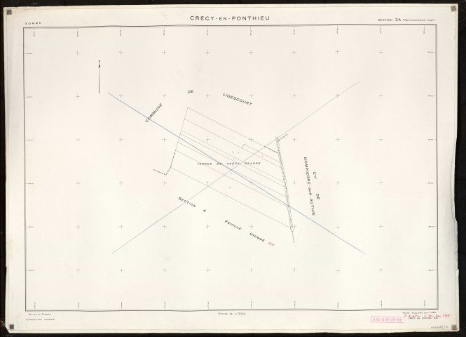 Plan du cadastre rénové - Crécy-en-Ponthieu : section ZA