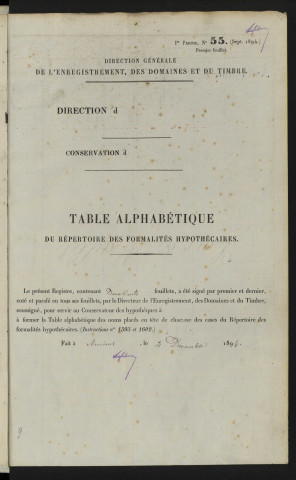 Table alphabétique du répertoire des formalités, de Bonhomme à Boucachart, registre n° 14 (Abbeville)