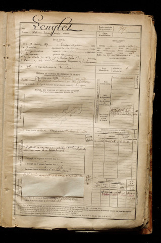 Lenglet, Alphonse Isévice Romain, né le 09 août 1872 à Forest-Montiers (Somme), classe 1892, matricule n° 707, Bureau de recrutement d'Abbeville