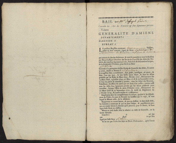 Contrôle des actes du bureau de Chaulnes pour la période du 2 août 1756 au 24 janvier 1758