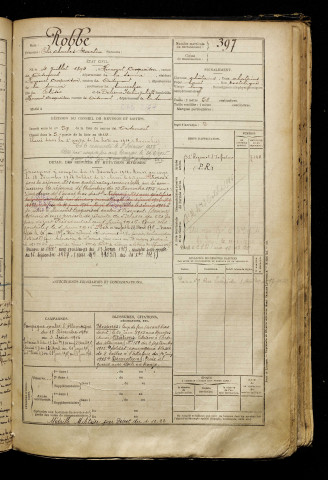 Robbe, Elie Charles Martin, né le 04 juillet 1894 à Heucourt-Croquoison (Somme), classe 1914, matricule n° 397, Bureau de recrutement d'Amiens