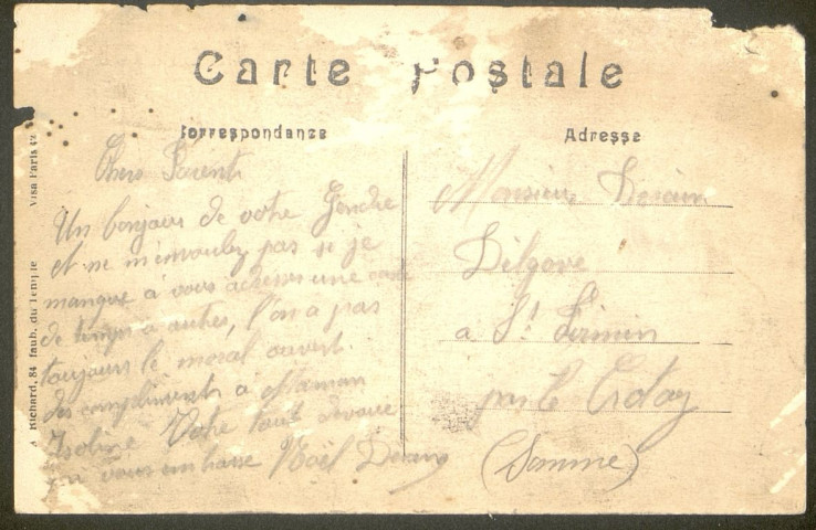 La Grande Guerre 1914-1915. Villers-aux-Bois près de Carency (Pas-de-Calais). Un coin de la Grande Rue après la bataille