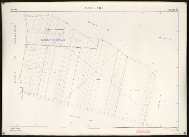 Plan du cadastre rénové - Doullens : section ZM