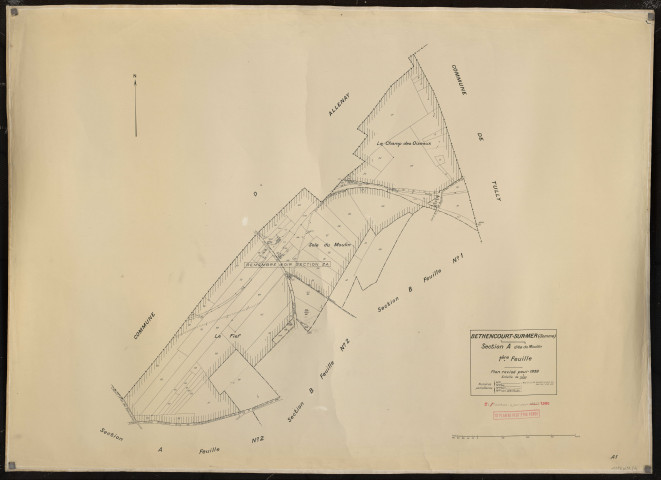 Plan du cadastre rénové - Béthencourt-sur-Mer : section A1