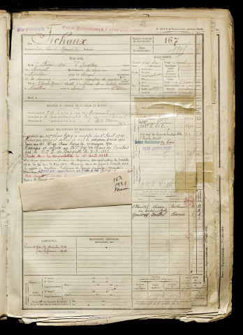 Fichaux, Léon Paul Maurice, né le 07 février 1901 à Arvillers (Somme), classe 1921, matricule n° 167, Bureau de recrutement de Péronne