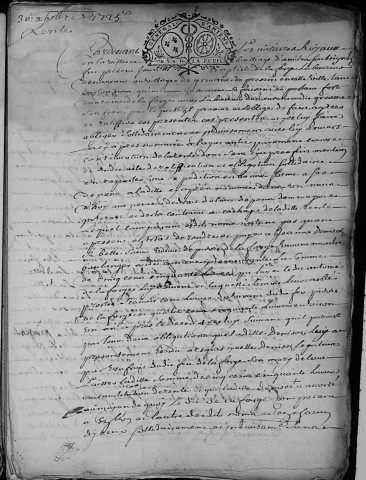 Etude de Me Grégoire Rault à Amiens (étude n°21). Minutes de l'année 1725